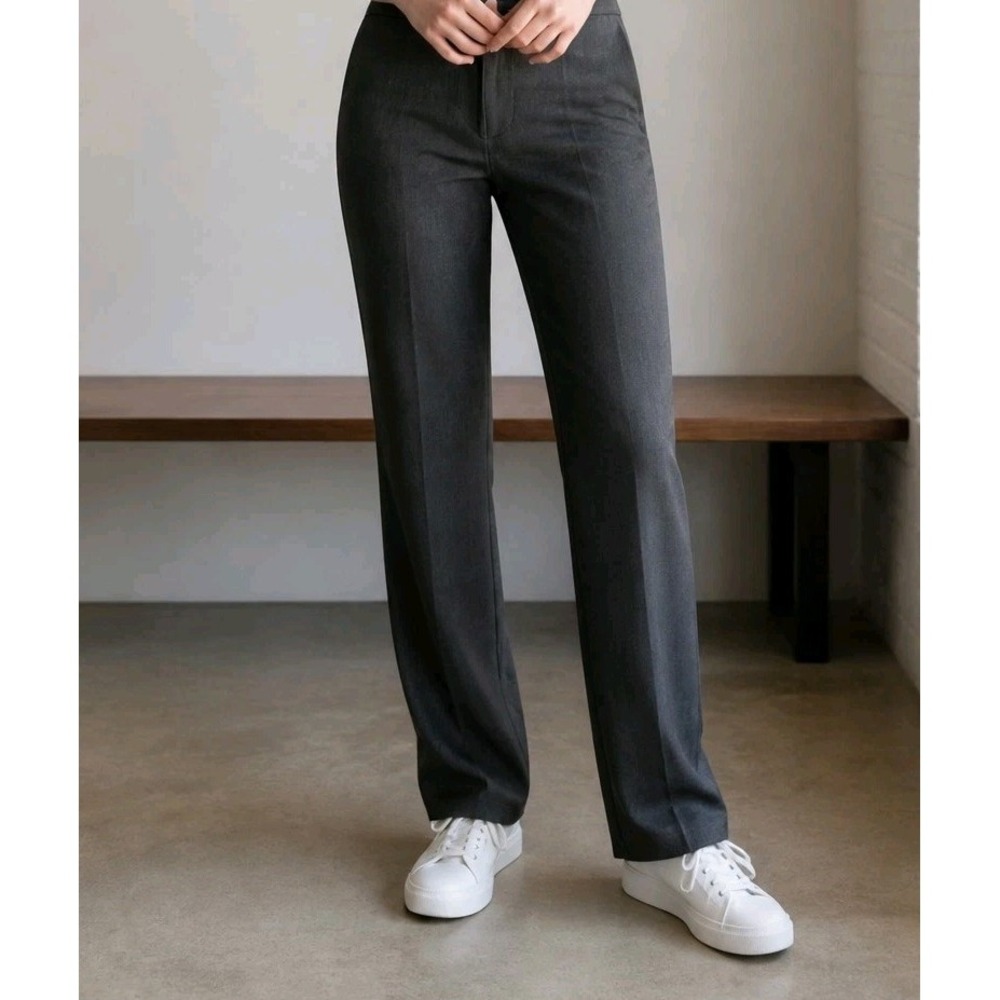 Robell Jacklyn Womens Pants Size EU 42 US 12 Gray Stretch Straight Trousers NWT